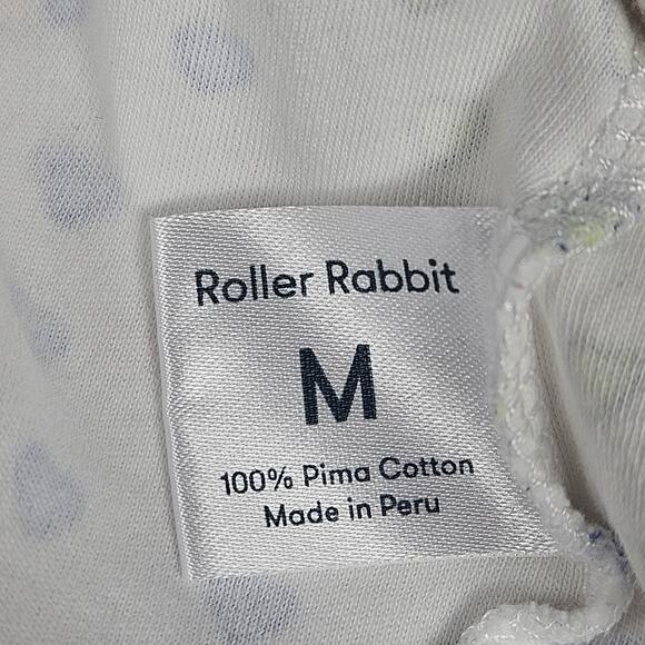 Roller Rabbit Pima Cotton Disco Heart Henley Tee Cozy Lounge Pajama Top Medium - Picture 5 of 7